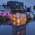 Ekskluzywny ZNICZ LED z cytatem pamięci LUSTRO WENECKIE nieskończony ogień