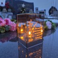 Ekskluzywny ZNICZ LED z cytatem pamięci LUSTRO WENECKIE nieskończony ogień