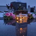 Ekskluzywny ZNICZ LED z cytatem pamięci LUSTRO WENECKIE nieskończony ogień
