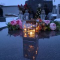 Ekskluzywny ZNICZ LED z cytatem pamięci LUSTRO WENECKIE nieskończony ogień