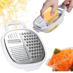 TARKA KUCHENNA Z POJEMNIKIEM SZATKOWNICA KRAJALNICA DO WARZYW OWOCÓW