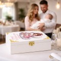 Personalizowane pudełko na CHRZEST ŚWIĘTY drewniane białe UV imię dedykacja