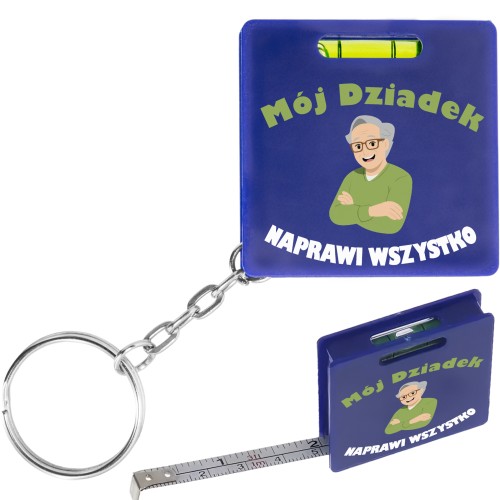 Miarka 1m brelok z poziomicą z nadrukiem Prezent na Dzień Dziadka