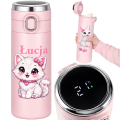 TERMOS KUBEK TERMICZNY DLA DZIEWCZYNKI RÓŻOWY z IMIENIEM  Dzień Kobiet