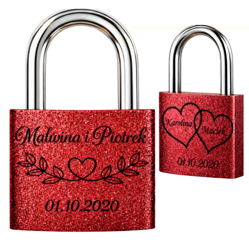 KŁÓDKA MIŁOŚCI NA MOST ŁAWKĘ Siłownie DUŻA Z GRAWEREM Imieniem XL 50mm