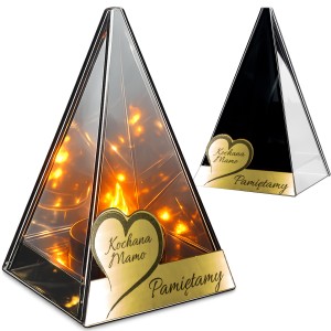 ZNICZ LED efekt płomienia LAMPION na GRÓB cmentarz SZKLANY dla MAMY