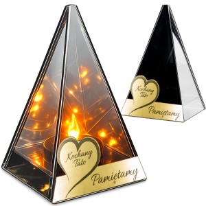 ZNICZ LED efekt płomienia LAMPION na GRÓB cmentarz SZKLANY dla TATY