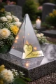 ZNICZ LED efekt płomienia LAMPION na GRÓB cmentarz SZKLANY dla TATY