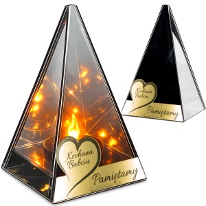 ZNICZ LED efekt płomienia LAMPION na GRÓB cmentarz SZKLANY dla BABCI