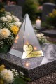 ZNICZ LED efekt płomienia LAMPION na GRÓB cmentarz SZKLANY dla DZIADKA