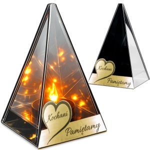 ZNICZ LED efekt płomienia LAMPION na GRÓB cmentarz SZKLANY dla BLISKICH