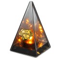 ZNICZ LED efekt płomienia LAMPION na GRÓB cmentarz SZKLANY  Z  SERCEM