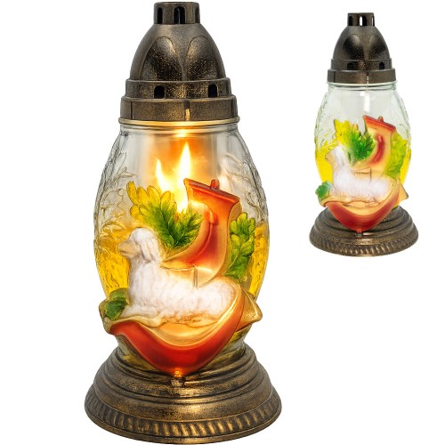 Znicz Wielkanocny Baranek Znicze na Wielkanoc Ręcznie Malowany 24cm