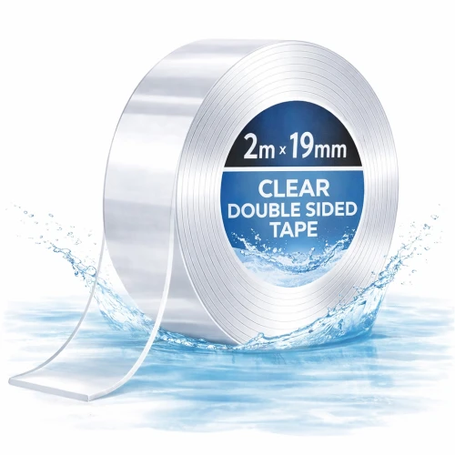 2m x 19mm TAŚMA NANO TAPE DWUSTRONNA WODOODPORNA WIELOKROTNA PRZEZROCZYSTA