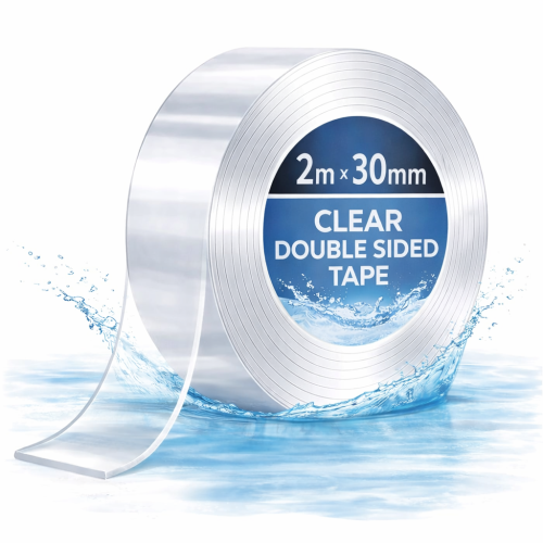 2m x 30mm TAŚMA NANO TAPE DWUSTRONNA WODOODPORNA WIELOKROTNA PRZEZROCZYSTA