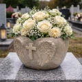 Donica cmentarna SERCE ANIOŁ SKRZYDŁA krzyż dekoracja grób DONICZKA