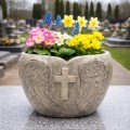 Donica cmentarna SERCE ANIOŁ SKRZYDŁA krzyż dekoracja grób DONICZKA