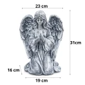 FIGURKA ANIOŁ KLĘCZĄCY Ozdoba Cmentarna 31cm GRÓB dekoracja nagrobna