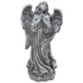 FIGURKA ANIOŁ Grób Duża 50cm Szaro-Biała Ozdoba Cmentarz dekoracja nagrobna