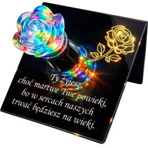 Znicze ZNICZ SOLARNY NA cmentarz GRÓB LED RÓŻA BIAŁY + RGB duży LAMPION