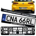 2x Ramka Z NAPISEM pod tablicę rejestracyjną NAPIS TEKST CYTAT IMIĘ czarna