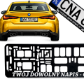 Ramka Z NAPISEM pod tablicę rejestracyjną NAPIS TEKST CYTAT IMIĘ czarna