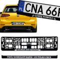 Ramka Z NAPISEM pod tablicę rejestracyjną NAPIS TEKST CYTAT IMIĘ czarna