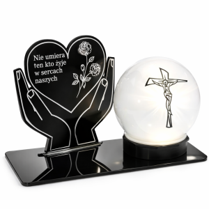 ZNICZ Solarny na Grób Kula LED NA CMENTARZ Wieczny Szkło Akryl Fotowoltaiczny