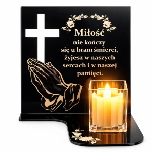 Podstawka pod ZNICZ z Lampionem LED Statuetka na Grób Cmentarz