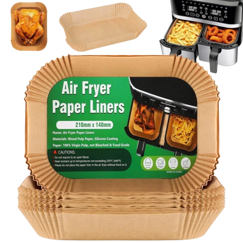 WKŁADY DO FRYTKOWNICY AKCESORIA PAPIER DO PIECZENIA 50 SZT PROSTOKĄT 22x14